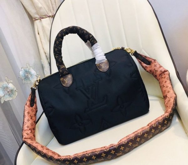 Replica Louis Vuitton Econyl Regenerated Nylon Speedy Bandouliere 30 Handbag In Black - Image 2