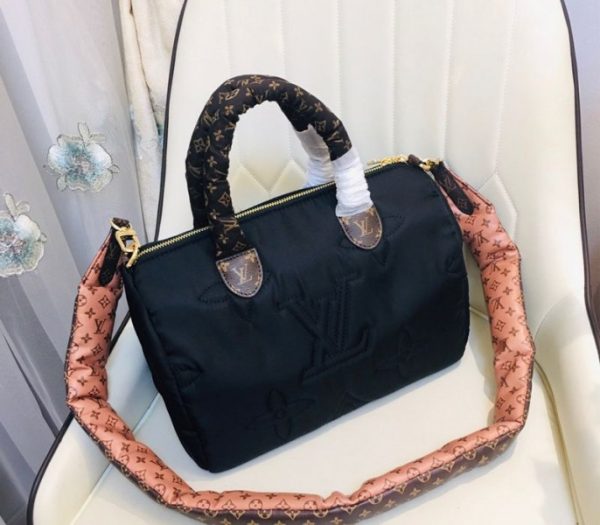 Replica Louis Vuitton Econyl Regenerated Nylon Speedy Bandouliere 30 Handbag In Black - Image 4