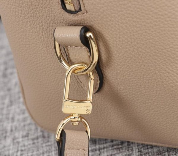 Replica Louis Vuitton Bicolor Monogram Empreinte Leather Speedy Bandouliere 25 Handbag In Tourterelle Gray And Cream - Image 9