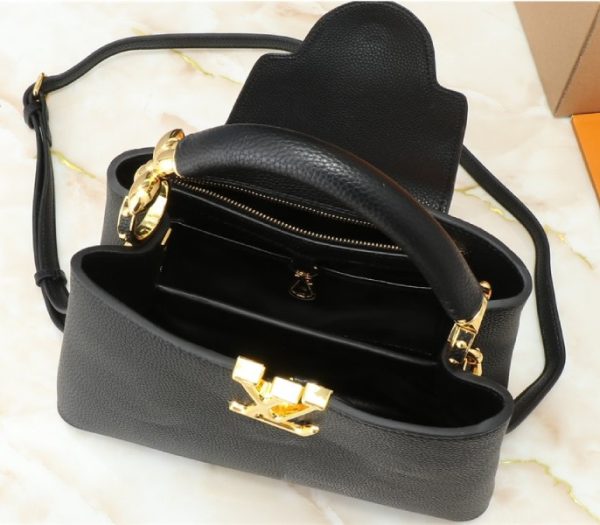 Replica Louis Vuitton Capucines BB Handbag In Black - Image 5