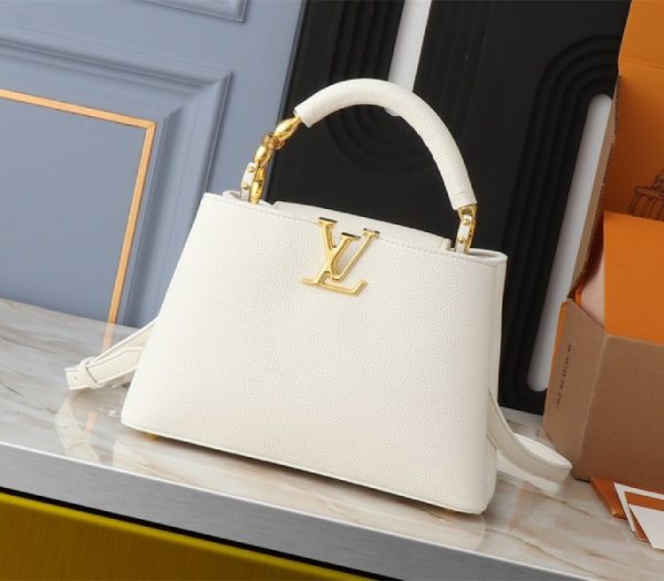 Replica Louis Vuitton Capucines BB Handbag In Quartz White