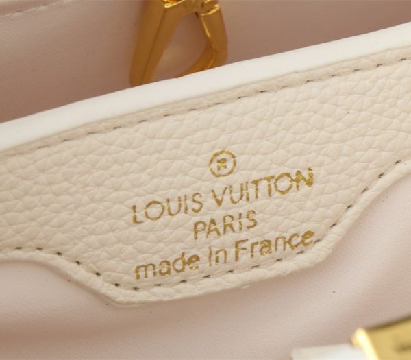 Replica Louis Vuitton Capucines BB Handbag In Quartz White - Image 6