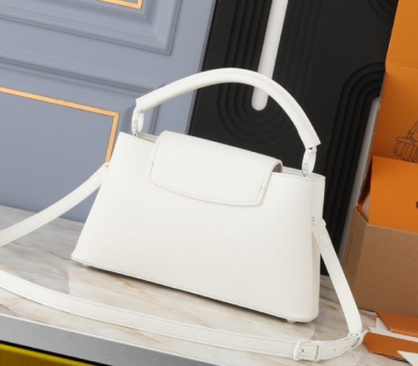 Replica Louis Vuitton Capucines East-West MM Handbag In All Optic White - Image 2