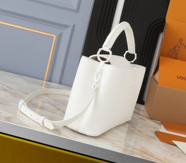 Replica Louis Vuitton Capucines East-West MM Handbag In All Optic White - Image 3