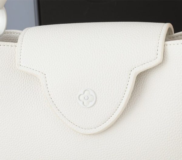 Replica Louis Vuitton Capucines East-West MM Handbag In All Optic White - Image 8