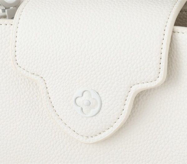 Replica Louis Vuitton Capucines East-West Mini Handbag In Optic White - Image 8