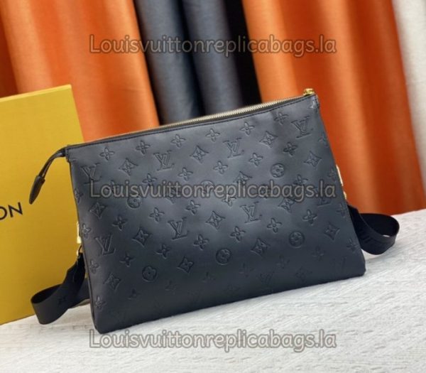 Replica Louis Vuitton Coussin MM Bag In Black With Jacquard Strap - Image 3