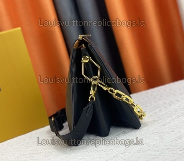 Replica Louis Vuitton Coussin MM Bag In Black With Jacquard Strap - Image 4