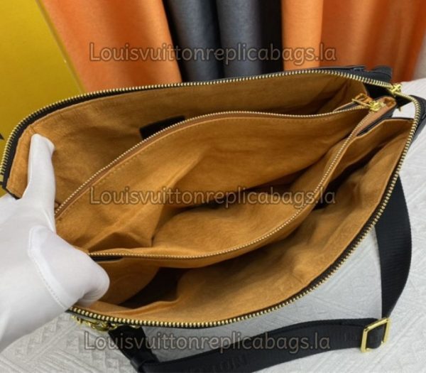 Replica Louis Vuitton Coussin MM Bag In Black With Jacquard Strap - Image 6