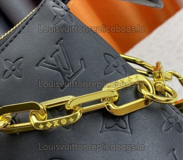 Replica Louis Vuitton Coussin MM Bag In Black With Jacquard Strap - Image 7