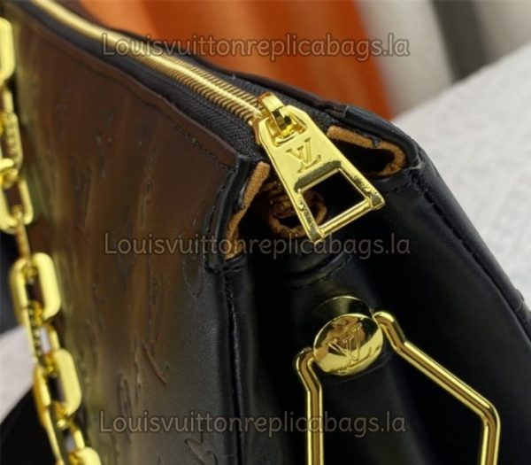 Replica Louis Vuitton Coussin MM Bag In Black With Jacquard Strap - Image 8