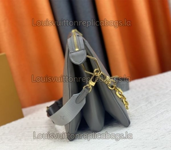 Replica Louis Vuitton Coussin MM Bag In Gray With Jacquard Strap - Image 4