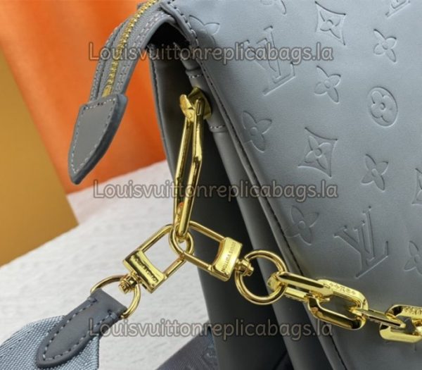 Replica Louis Vuitton Coussin MM Bag In Gray With Jacquard Strap - Image 8