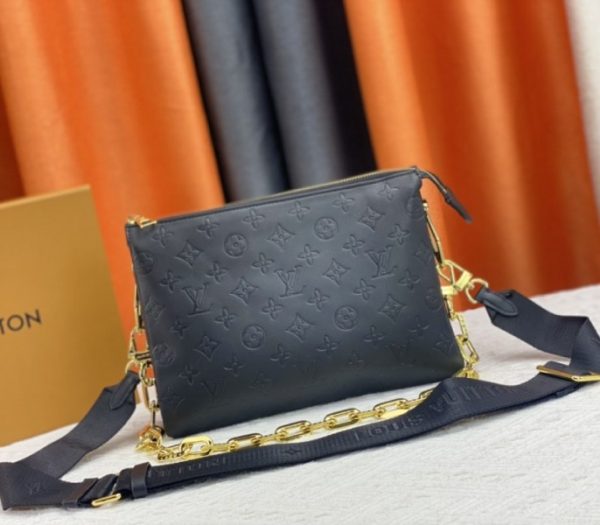 Replica Louis Vuitton Coussin PM Bag In Black With Jacquard Strap