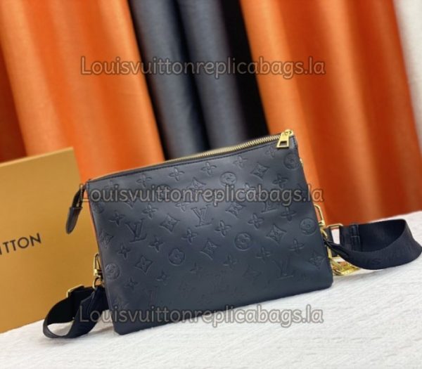 Replica Louis Vuitton Coussin PM Bag In Black With Jacquard Strap - Image 3