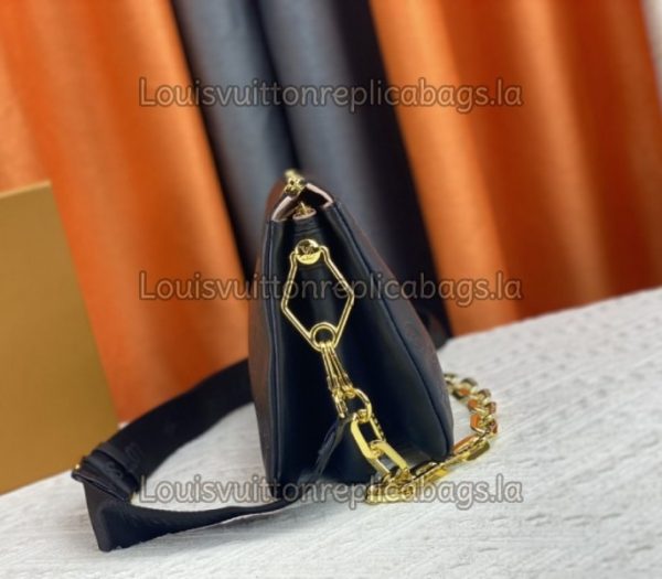 Replica Louis Vuitton Coussin PM Bag In Black With Jacquard Strap - Image 4