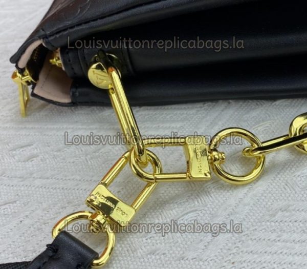 Replica Louis Vuitton Coussin PM Bag In Black With Jacquard Strap - Image 9