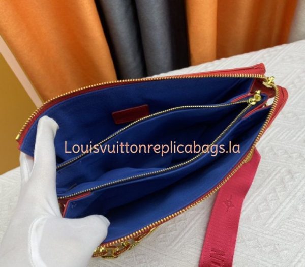 Replica Louis Vuitton Coussin PM Bag In Neon Red With Jacquard Strap - Image 6