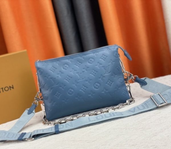 Replica Louis Vuitton Coussin PM Bag In Turquoise Blue With Jacquard Strap