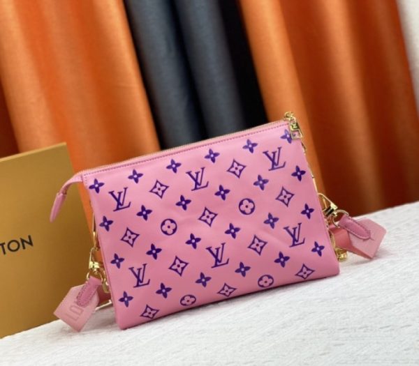 Replica Louis Vuitton Coussin PM Bag In Pink And Purple With Jacquard Strap - Image 3