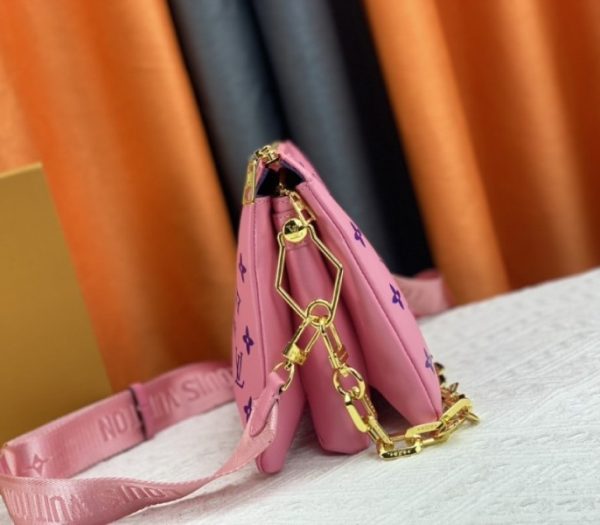 Replica Louis Vuitton Coussin PM Bag In Pink And Purple With Jacquard Strap - Image 4