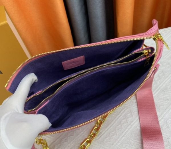 Replica Louis Vuitton Coussin PM Bag In Pink And Purple With Jacquard Strap - Image 6