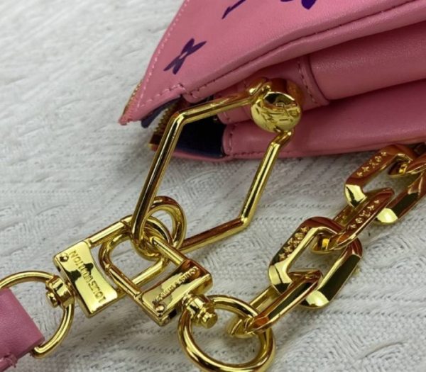 Replica Louis Vuitton Coussin PM Bag In Pink And Purple With Jacquard Strap - Image 9