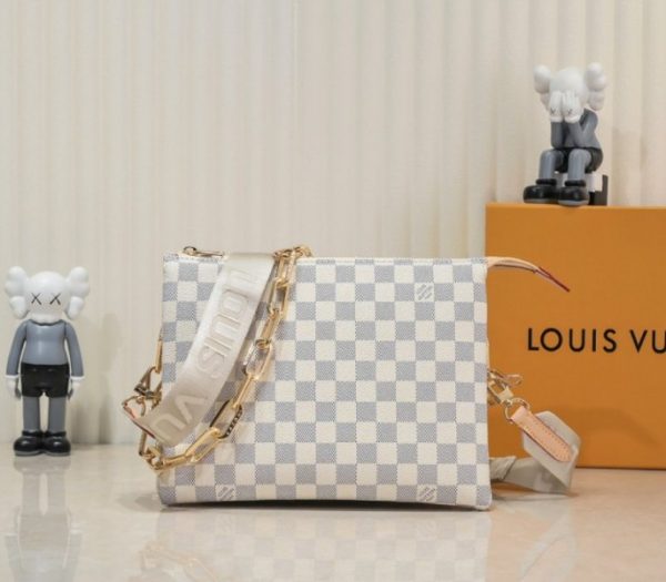 Replica Louis Vuitton Damier Azur Coussin PM Bag With Jacquard Strap