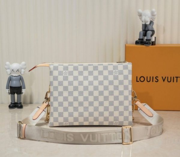 Replica Louis Vuitton Damier Azur Coussin PM Bag With Jacquard Strap - Image 2