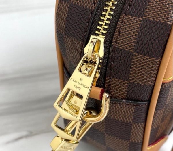 Replica Louis Vuitton Damier Ebene Canvas Valisette Souple BB Handbag In Natural - Image 7