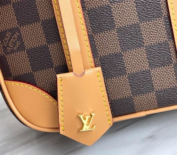 Replica Louis Vuitton Damier Ebene Canvas Valisette Souple BB Handbag In Natural - Image 8