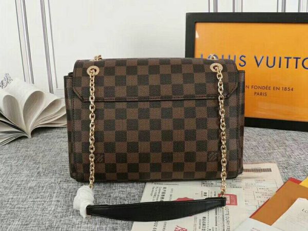 Replica Louis Vuitton Damier Ebene Canvas Vavin PM Bag In Bordeaux Red - Image 3