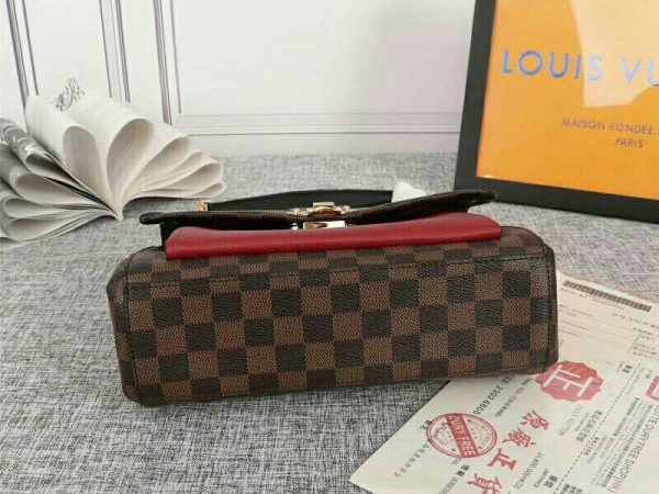 Replica Louis Vuitton Damier Ebene Canvas Vavin PM Bag In Bordeaux Red - Image 4