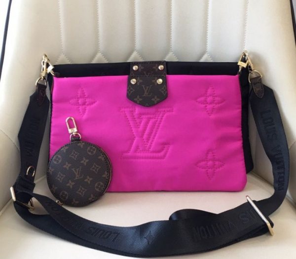 Replica Louis Vuitton Econyl Regenerated Nylon Maxi Multi Pochette Accessoires In Black And Fuchsia