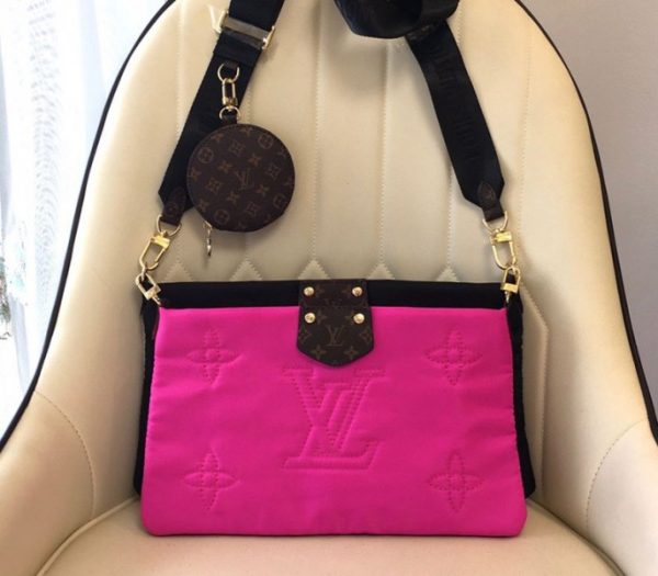 Replica Louis Vuitton Econyl Regenerated Nylon Maxi Multi Pochette Accessoires In Black And Fuchsia - Image 3