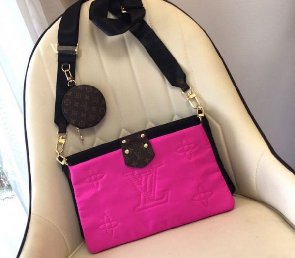 Replica Louis Vuitton Econyl Regenerated Nylon Maxi Multi Pochette Accessoires In Black And Fuchsia - Image 4