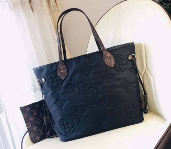 Replica Louis Vuitton Econyl Regenerated Nylon Neverfull MM Tote In Black - Image 2