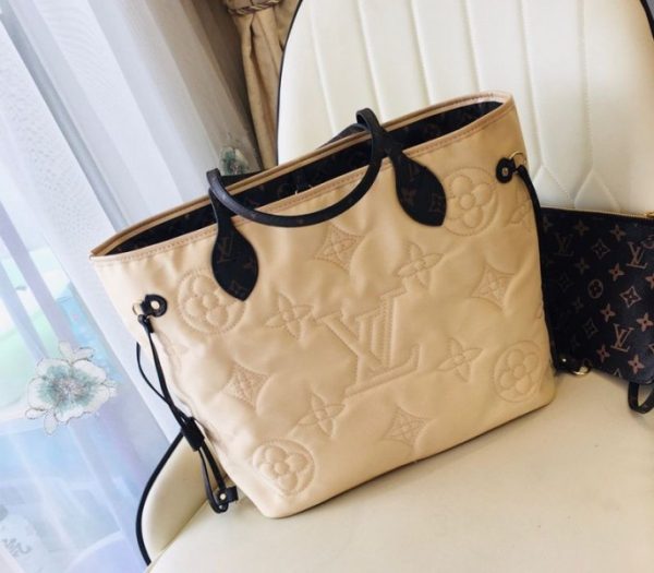 Replica Louis Vuitton Econyl Regenerated Nylon Neverfull MM Tote In Cream - Image 5