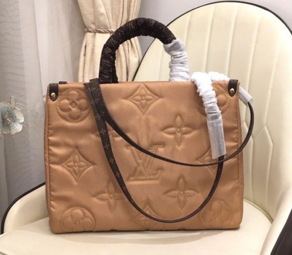 Replica Louis Vuitton Econyl Regenerated Nylon Onthego GM Tote In Beige