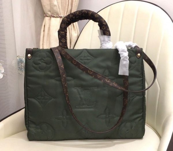 Replica Louis Vuitton Econyl Regenerated Nylon Onthego GM Tote In Khaki Green