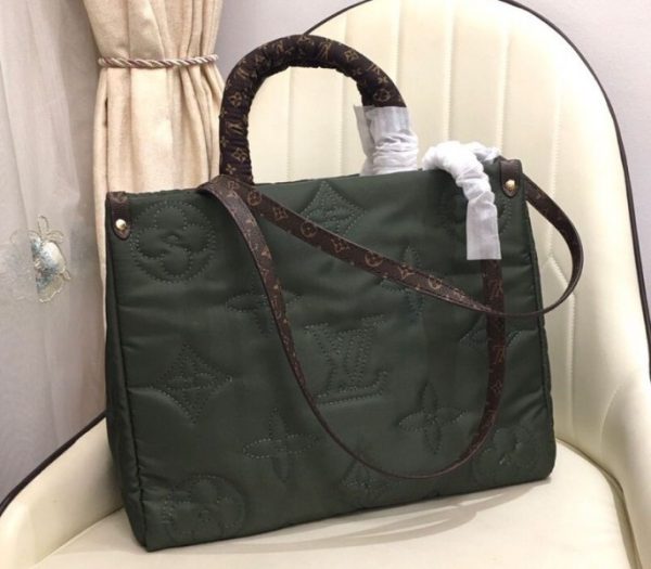 Replica Louis Vuitton Econyl Regenerated Nylon Onthego GM Tote In Khaki Green - Image 2