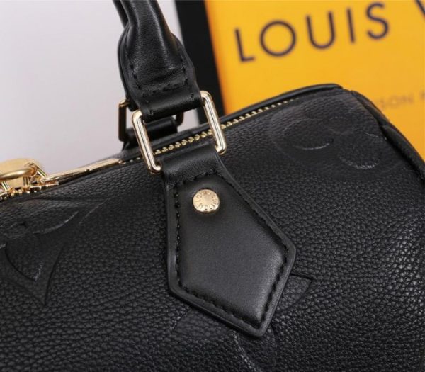 Replica Louis Vuitton Monogram Empreinte Leather Speedy Bandouliere 25 Handbag In Black - Image 7