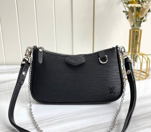 Replica Louis Vuitton Epi Leather Easy Pouch On Strap In Black