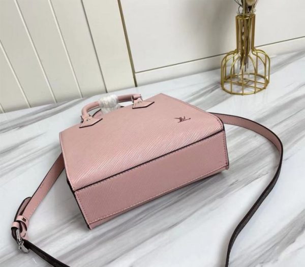 Replica Louis Vuitton Epi Leather Sac Plat BB Carryall Handbag In Rose Ballerine Pink - Image 5