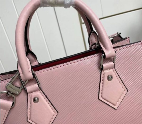 Replica Louis Vuitton Epi Leather Sac Plat BB Carryall Handbag In Rose Ballerine Pink - Image 8