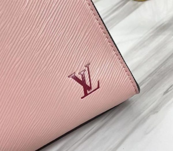 Replica Louis Vuitton Epi Leather Sac Plat BB Carryall Handbag In Rose Ballerine Pink - Image 9