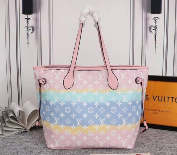 Replica Louis Vuitton Seasonal Escale Neverfull MM Tote In Pastel Pink - Image 4