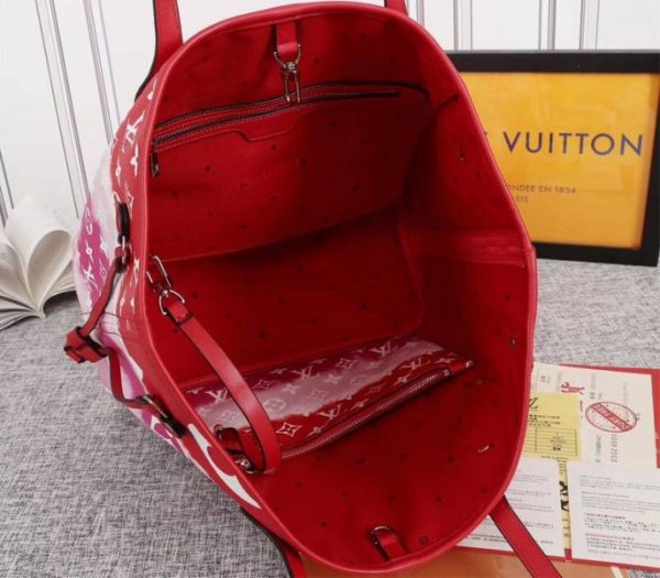 Replica Louis Vuitton Seasonal Escale Neverfull MM Tote In Rouge Red - Image 7