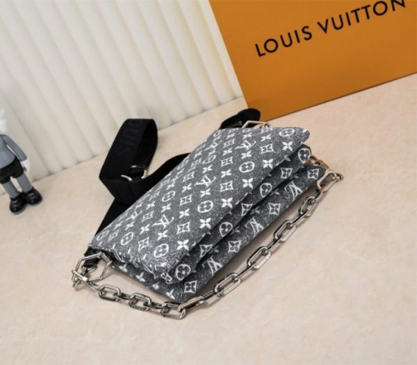 Replica Louis Vuitton Jacquard Denim Coussin PM Bag In Black - Image 4