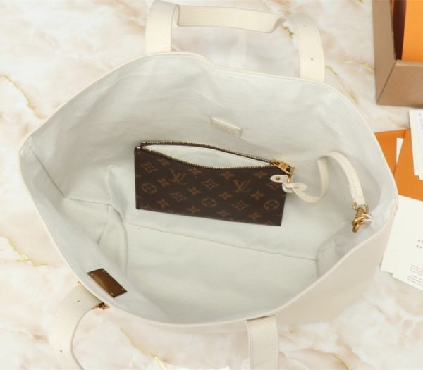 Replica Louis Vuitton Low Key Cabas MM Bag In Quartz White - Image 5